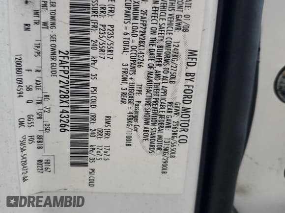 ✅ 2008 Ford Crown Victoria • VIN: 2FAFP72V28X143266 • Лот: 68670765. Опубликован ранее на Copart с пробегом 324 409 миль. Бесплатный доступ к архиву аукционных продаж из США и подробный отчёт об истории автомобиля на DreamBid. Изображение 12.