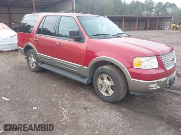 ✅ 2003 Ford Expedition Eddie Bauer • VIN: 1FMRU17W23LA59013 • Lot: 38978387. Listed on IAAI with 284,049 mi. Free auction sales archive from the USA and detailed vehicle history report at DreamBid. Image 1.