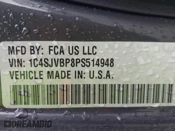 ✅ 2023 Jeep Wagoneer Series II Carbide • VIN: 1C4SJVBP8PS514948 • Lot: 41028759. Listed on IAAI with 30,406 mi. Free auction sales archive from the USA and detailed vehicle history report at DreamBid. Image 9.
