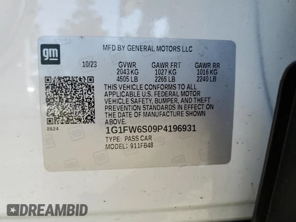 ✅ 2023 Chevrolet Bolt EV 1LT • VIN: 1G1FW6S09P4196931 • Lot: 72216144. Wystawiony na Copart z przebiegiem 8 467 mil. Bezpłatny archiwum sprzedaży aukcyjnych z USA i szczegółowy raport historii pojazdu na DreamBid. Zdjęcie 13.