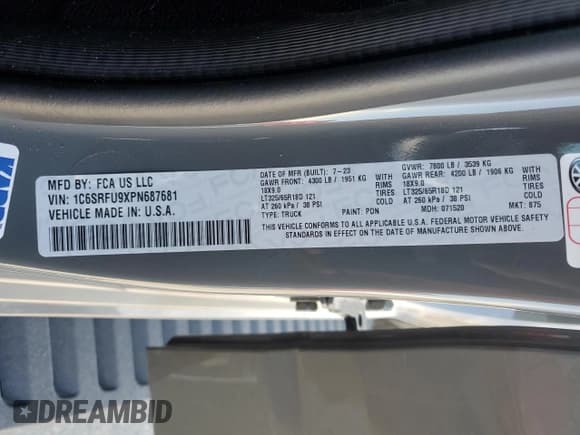 ✅ 2023 Ram 1500 TRX • VIN: 1C6SRFU9XPN687681 • Lot: 69890695. Wystawiony na Copart z przebiegiem 14 633 mil. Bezpłatny archiwum sprzedaży aukcyjnych z USA i szczegółowy raport historii pojazdu na DreamBid. Zdjęcie 12.