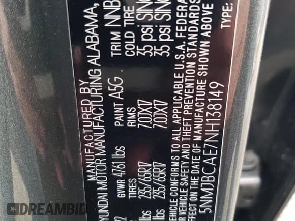 ✅ 2022 Hyundai Tucson SEL • VIN: 5NMJBCAE7NH138149 • Lot: 65813883. Wystawiony na Copart z przebiegiem 17 295 mil. Bezpłatny archiwum sprzedaży aukcyjnych z USA i szczegółowy raport historii pojazdu na DreamBid. Zdjęcie 13.