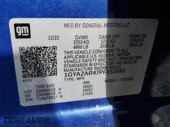 ✅ 2023 Cadillac XT4 FWD Luxury • VIN: 1GYAZAR47PF153692 • Lot: 56367055. Listed on Copart with 40,766 mi. Free auction sales archive from the USA and detailed vehicle history report at DreamBid. Image 13.