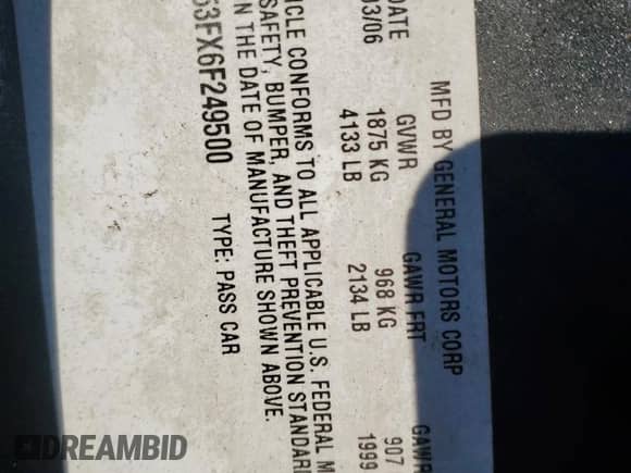 2006 Chevrolet Malibu 1LT with VIN 1G1ZT53FX6F249500, listed as a Copart auction lot 79778814 with Not provided miles and Salvage title. Bid and sale history available at DreamBid. Image 12.