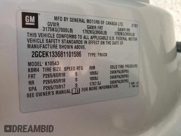 ✅ 2008 Chevrolet Silverado 1500 LTZ • VIN: 2GCEK133681101586 • Lot: 75098234. Listed on Copart with 188,518 mi. Free auction sales archive from the USA and detailed vehicle history report at DreamBid. Image 14.