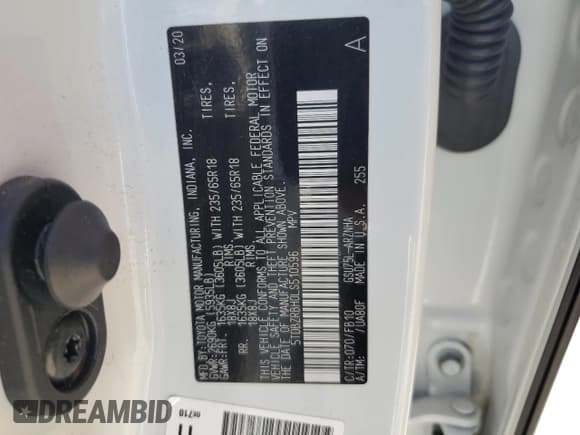 ✅ 2020 Toyota Highlander LE • VIN: 5TDBZRBH0LS510596 • Lot: 85287695. Wystawiony na Copart z przebiegiem 121 093 mil. Bezpłatny archiwum sprzedaży aukcyjnych z USA i szczegółowy raport historii pojazdu na DreamBid. Zdjęcie 14.