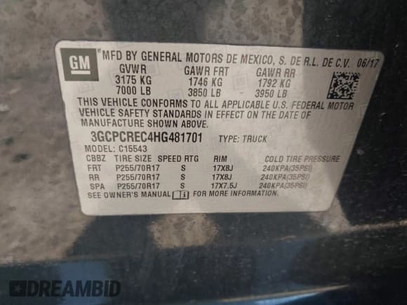 ✅ 2017 Chevrolet Silverado 1500 LT • VIN: 3GCPCREC4HG481701 • Лот: 43274830. Опубликован ранее на IAAI с пробегом 54 932 миль. Бесплатный доступ к архиву аукционных продаж из США и подробный отчёт об истории автомобиля на DreamBid. Изображение 9.