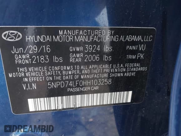 ✅ 2017 Hyundai Elantra SE • VIN: 5NPD74LF0HH103258 • Лот: 43527198. Опубликован ранее на IAAI с пробегом 89 374 миль. Бесплатный доступ к архиву аукционных продаж из США и подробный отчёт об истории автомобиля на DreamBid. Изображение 9.