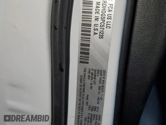 ✅ 2023 Dodge Durango GT Plus • VIN: 1C4RDHDG5PC571235 • Лот: 53034335. Опубликован ранее на Copart с пробегом 49 755 миль. Бесплатный доступ к архиву аукционных продаж из США и подробный отчёт об истории автомобиля на DreamBid. Изображение 14.