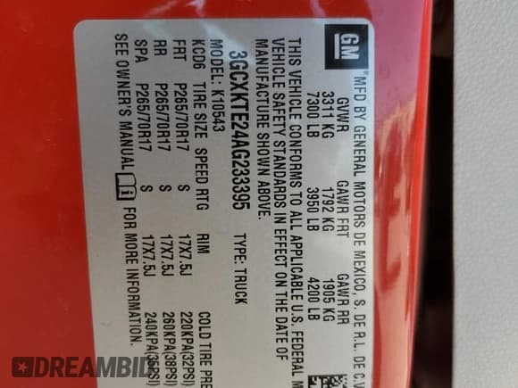 ✅ 2010 Chevrolet Silverado 1500 • VIN: 3GCXKTE24AG233395 • Lot: 49050065. Wystawiony na Copart z przebiegiem 150 481 mil. Bezpłatny archiwum sprzedaży aukcyjnych z USA i szczegółowy raport historii pojazdu na DreamBid. Zdjęcie 12.