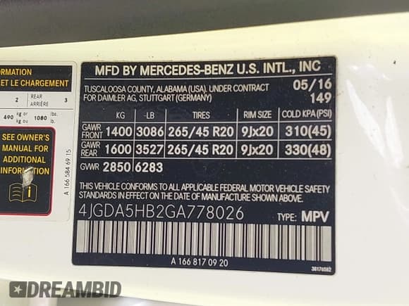 ✅ 2016 Mercedes-Benz GLE 350 • VIN: 4JGDA5HB2GA778026 • Lot: 43802183. Wystawiony na IAAI z przebiegiem 155 325 mil. Bezpłatny archiwum sprzedaży aukcyjnych z USA i szczegółowy raport historii pojazdu na DreamBid. Zdjęcie 9.