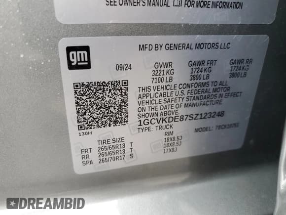 ✅ 2025 Chevrolet Silverado 1500 • VIN: 1GCVKDE87SZ123248 • Лот: 52758545. Опубликован ранее на Copart с пробегом 3 600 миль. Бесплатный доступ к архиву аукционных продаж из США и подробный отчёт об истории автомобиля на DreamBid. Изображение 12.