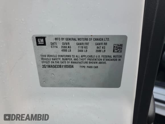 ✅ 2014 Chevrolet Impala LS • VIN: 2G1WA5E33E1185804 • Лот: 60927403. Опубликован ранее на Copart с пробегом 122 085 миль. Бесплатный доступ к архиву аукционных продаж из США и подробный отчёт об истории автомобиля на DreamBid. Изображение 14.