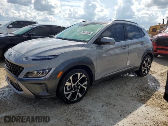 ✅ 2023 Hyundai Kona Limited • VIN: KM8K5CA33PU049261 • Lot: 74014884. Listed on Copart with Not provided. Free auction sales archive from the USA and detailed vehicle history report at DreamBid. Image 1.