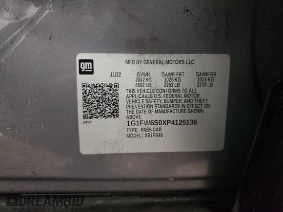 2023 Chevrolet Bolt EV 1LT z VIN 1G1FW6S0XP4125138, wystawiony jako Copart lot #82128693 z przebiegiem 28 492 mil mil oraz . Historia ofert i sprzedaży dostępna na DreamBid. Obrazek 12.