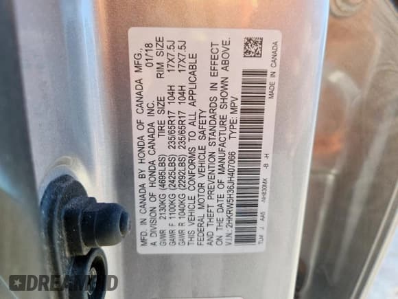 ✅ 2018 Honda CR-V LX • VIN: 2HKRW5H36JH407066 • Lot: 92278395. Wystawiony na Copart z przebiegiem 127 412 mil. Bezpłatny archiwum sprzedaży aukcyjnych z USA i szczegółowy raport historii pojazdu na DreamBid. Zdjęcie 13.