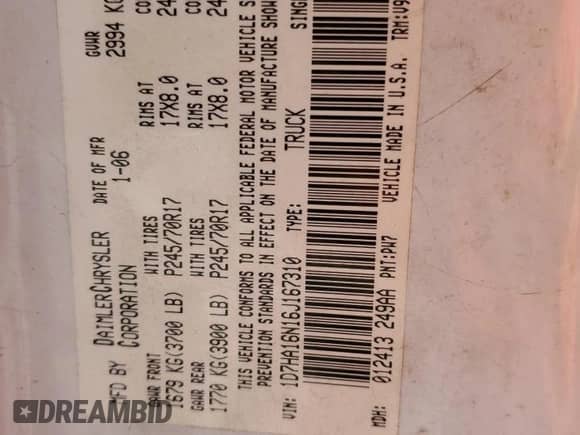 2006 Dodge 1500 SLT with VIN 1D7HA16N16J167310, listed as a Copart auction lot 90030015 with 162,169 mi miles and Salvage title. Bid and sale history available at DreamBid. Image 12.