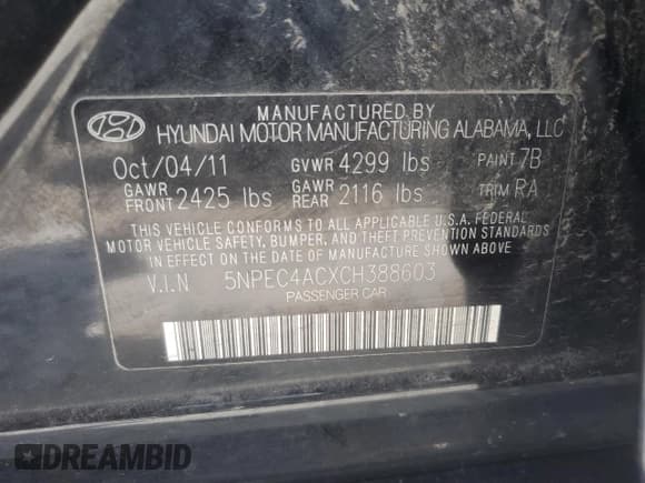 ✅ 2012 Hyundai Sonata Limited • VIN: 5NPEC4ACXCH388603 • Лот: 58076695. Опубликован ранее на Copart с пробегом 140 373 миль. Бесплатный доступ к архиву аукционных продаж из США и подробный отчёт об истории автомобиля на DreamBid. Изображение 12.