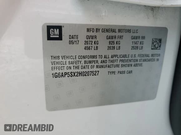 ✅ 2017 Cadillac CTS RWD • VIN: 1G6AP5SX2H0207527 • Lot: 71326385. Wystawiony na Copart z przebiegiem 57 748 mil. Bezpłatny archiwum sprzedaży aukcyjnych z USA i szczegółowy raport historii pojazdu na DreamBid. Zdjęcie 12.