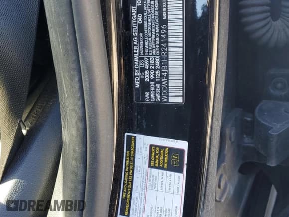 ✅ 2017 Mercedes-Benz C 300 • VIN: WDDWF4JB1HR241496 • Lot: 92507515. Wystawiony na Copart z przebiegiem 136 726 mil. Bezpłatny archiwum sprzedaży aukcyjnych z USA i szczegółowy raport historii pojazdu na DreamBid. Zdjęcie 13.