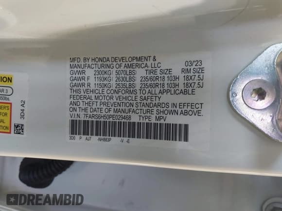 ✅ 2023 Honda CR-V Sport • VIN: 7FARS6H50PE029468 • Lot: 41004436. Wystawiony na IAAI z przebiegiem 25 583 mil. Bezpłatny archiwum sprzedaży aukcyjnych z USA i szczegółowy raport historii pojazdu na DreamBid. Zdjęcie 9.