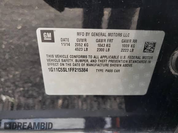 ✅ 2015 Chevrolet Malibu LT • VIN: 1G11C5SL1FF215384 • Lot: 68085634. Wystawiony na Copart z przebiegiem 110 542 mil mil. Skorzystaj z bezpłatnego archiwum sprzedaży aukcyjnych z USA i zobacz szczegółowy raport historii pojazdu na DreamBid. Zdjęcie 12.