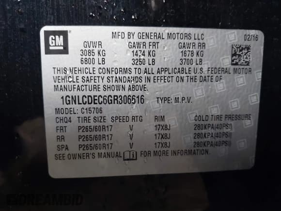 ✅ 2016 Chevrolet Tahoe Commercial • VIN: 1GNLCDEC6GR306616 • Lot: 42404928. Listed on IAAI with 149,449 mi. Free auction sales archive from the USA and detailed vehicle history report at DreamBid. Image 9.