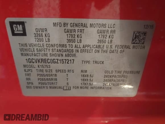 ✅ 2016 Chevrolet Silverado 1500 LT • VIN: 1GCVKREC0GZ157217 • Лот: 43406829. Опубликован ранее на IAAI с пробегом 81 258 миль. Бесплатный доступ к архиву аукционных продаж из США и подробный отчёт об истории автомобиля на DreamBid. Изображение 9.