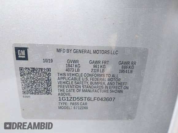 2020 Chevrolet Malibu LT с VIN 1G1ZD5ST6LF043607, выставлен на аукционе IAAI как лот 42652701 с пробегом 73 597 миль миль и . История ставок и продаж доступна на DreamBid. Изображение 9.