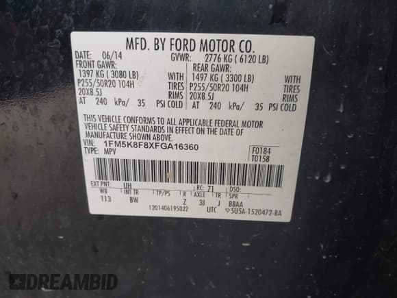 ✅ 2015 Ford Explorer Limited • VIN: 1FM5K8F8XFGA16360 • Lot: 43713250. Wystawiony na IAAI z przebiegiem 236 188 mil. Bezpłatny archiwum sprzedaży aukcyjnych z USA i szczegółowy raport historii pojazdu na DreamBid. Zdjęcie 9.