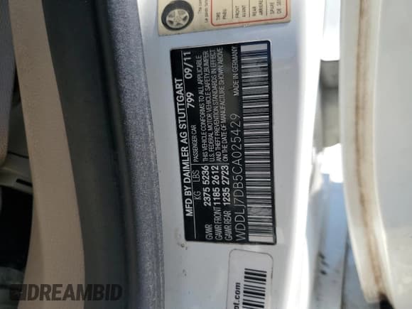 ✅ 2012 Mercedes-Benz CLS 550 • VIN: WDDLJ7DB5CA025429 • Lot: 80883895. Wystawiony na Copart z przebiegiem 160 383 mil. Bezpłatny archiwum sprzedaży aukcyjnych z USA i szczegółowy raport historii pojazdu na DreamBid. Zdjęcie 12.