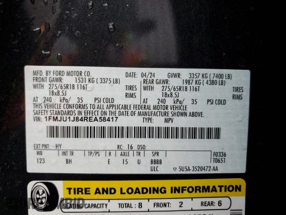 ✅ 2024 Ford Expedition XLT • VIN: 1FMJU1J84REA58417 • Lot: 52782705. Listed on Copart with 27,205 mi. Free auction sales archive from the USA and detailed vehicle history report at DreamBid. Image 13.