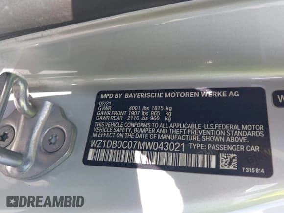 ✅ 2021 Toyota Supra 3.0 • VIN: WZ1DB0C07MW043021 • Лот: 42681851. Опубликован ранее на IAAI с пробегом 64 433 миль. Бесплатный доступ к архиву аукционных продаж из США и подробный отчёт об истории автомобиля на DreamBid. Изображение 9.