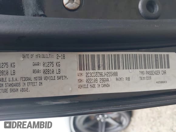 ✅ 2018 Dodge Challenger SRT Hellcat • VIN: 2C3CDZC96JH255088 • Lot: 43562241. Listed on IAAI with 63,355 mi. Free auction sales archive from the USA and detailed vehicle history report at DreamBid. Image 9.