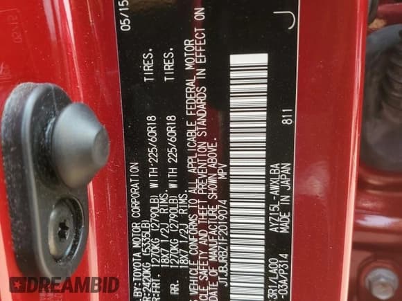 ✅ 2015 Lexus NX 300h • VIN: JTJBJRBZ1F2019074 • Lot: 59338735. Listed on Copart with 100,574 mi. Free auction sales archive from the USA and detailed vehicle history report at DreamBid. Image 13.