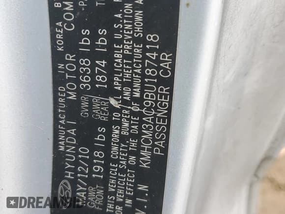 ✅ 2011 Hyundai Accent GS • VIN: KMHCM3AC9BU187418 • Лот: 85445034. Опубликован ранее на Copart с пробегом 155 150 миль. Бесплатный доступ к архиву аукционных продаж из США и подробный отчёт об истории автомобиля на DreamBid. Изображение 12.