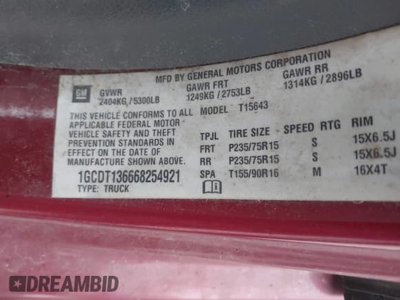 ✅ 2006 Chevrolet Colorado 2LT • VIN: 1GCDT136668254921 • Лот: 43621743. Опубликован ранее на IAAI с пробегом 169 094 миль. Бесплатный доступ к архиву аукционных продаж из США и подробный отчёт об истории автомобиля на DreamBid. Изображение 9.