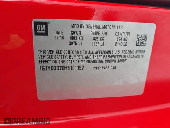 2017 Chevrolet Corvette 2LT с VIN 1G1YD3D70H5101157, выставлен на аукционе IAAI как лот 43106086 с пробегом 42 614 миль миль и . История ставок и продаж доступна на DreamBid. Изображение 9.