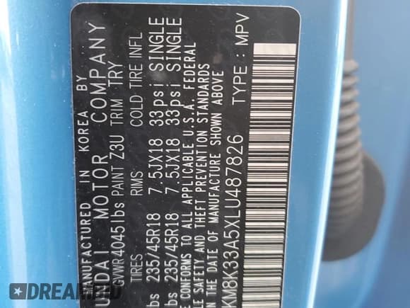 ✅ 2020 Hyundai Kona Limited • VIN: KM8K33A5XLU487826 • Лот: 68183684. Опубликован ранее на Copart с пробегом 20 485 миль. Бесплатный доступ к архиву аукционных продаж из США и подробный отчёт об истории автомобиля на DreamBid. Изображение 15.