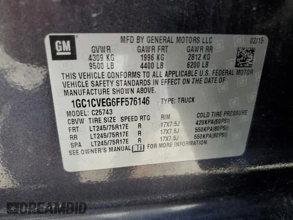 ✅ 2015 Chevrolet Silverado 2500HD LT • VIN: 1GC1CVEG6FF576146 • Lot: 65786915. Wystawiony na Copart z przebiegiem 157 530 mil. Bezpłatny archiwum sprzedaży aukcyjnych z USA i szczegółowy raport historii pojazdu na DreamBid. Zdjęcie 12.