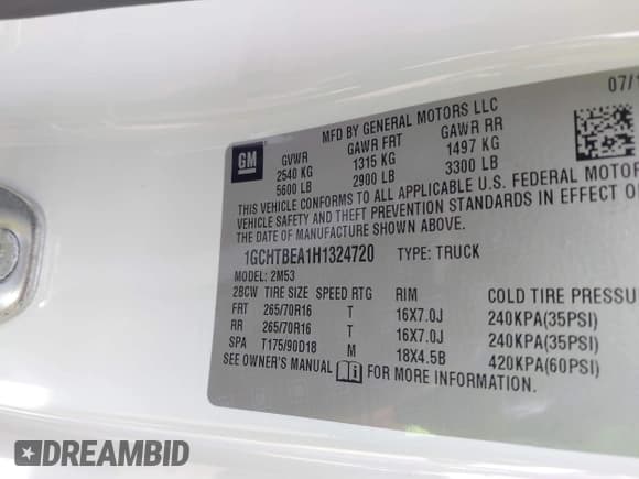 ✅ 2017 Chevrolet Colorado 4WD Work Truck • VIN: 1GCHTBEA1H1324720 • Лот: 41616877. Опубликован ранее на IAAI с пробегом 88 329 миль. Бесплатный доступ к архиву аукционных продаж из США и подробный отчёт об истории автомобиля на DreamBid. Изображение 9.