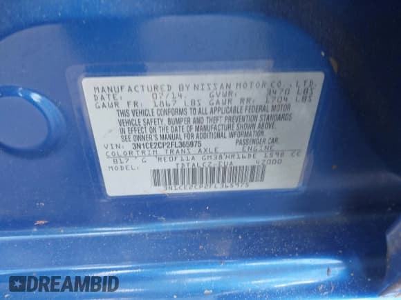 ✅ 2015 Nissan Note S • VIN: 3N1CE2CP2FL365975 • Lot: 42344825. Listed on IAAI with 77,334 mi. Free auction sales archive from the USA and detailed vehicle history report at DreamBid. Image 9.