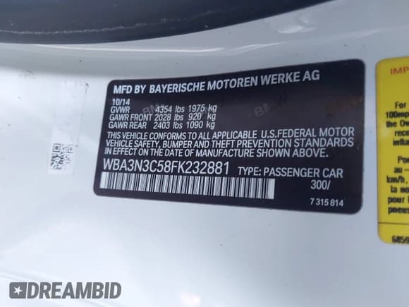 ✅ 2015 BMW 4 Series 428i • VIN: WBA3N3C58FK232881 • Лот: 41328639. Опубликован ранее на IAAI с пробегом 87 770 миль. Бесплатный доступ к архиву аукционных продаж из США и подробный отчёт об истории автомобиля на DreamBid. Изображение 9.