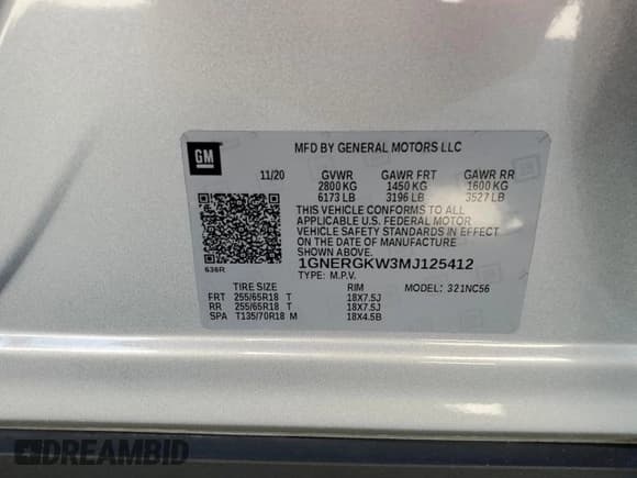 ✅ 2021 Chevrolet Traverse LT Cloth • VIN: 1GNERGKW3MJ125412 • Lot: 67136104. Wystawiony na Copart z przebiegiem 76 129 mil. Bezpłatny archiwum sprzedaży aukcyjnych z USA i szczegółowy raport historii pojazdu na DreamBid. Zdjęcie 13.