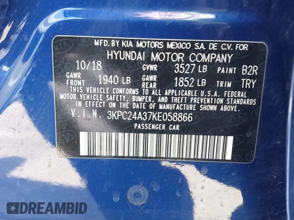 ✅ 2019 Hyundai Accent SE • VIN: 3KPC24A37KE058866 • Лот: 41706497. Опубликован ранее на IAAI с пробегом 79 403 миль. Бесплатный доступ к архиву аукционных продаж из США и подробный отчёт об истории автомобиля на DreamBid. Изображение 9.