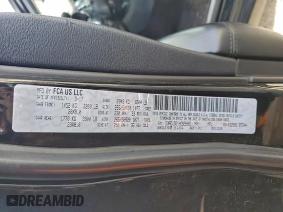 ✅ 2017 Dodge Durango GT • VIN: 1C4RDJDG1HC828061 • Lot: 93671335. Listed on Copart with 176,340 mi. Free auction sales archive from the USA and detailed vehicle history report at DreamBid. Image 13.