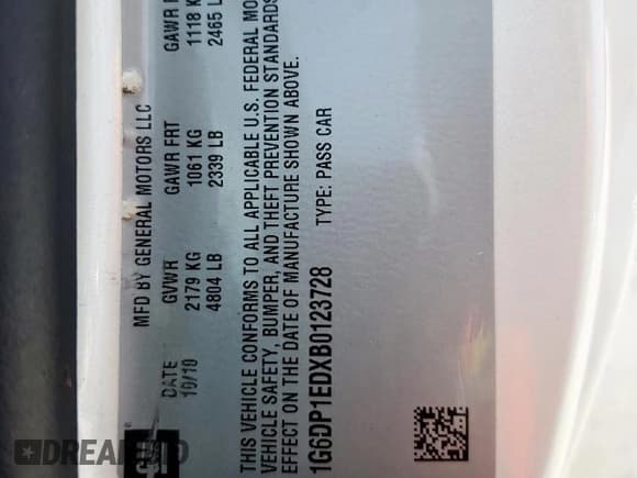 ✅ 2011 Cadillac CTS Premium • VIN: 1G6DP1EDXB0123728 • Lot: 57966175. Listed on Copart with 147,068 mi. Free auction sales archive from the USA and detailed vehicle history report at DreamBid. Image 13.