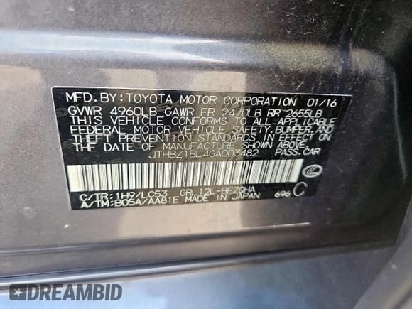 ✅ 2016 Lexus GS 350 • VIN: JTHBZ1BL4GA003482 • Lot: 81737835. Wystawiony na Copart z przebiegiem 69 889 mil. Bezpłatny archiwum sprzedaży aukcyjnych z USA i szczegółowy raport historii pojazdu na DreamBid. Zdjęcie 13.