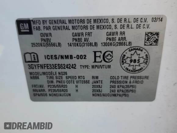 ✅ 2014 Cadillac SRX Performance Collection • VIN: 3GYFNFE33ES624242 • Lot: 70950585. Wystawiony na Copart z przebiegiem 133 393 mil. Bezpłatny archiwum sprzedaży aukcyjnych z USA i szczegółowy raport historii pojazdu na DreamBid. Zdjęcie 12.