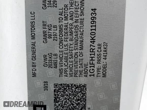 ✅ 2019 Chevrolet Camaro 2SS • VIN: 1G1FH1R74K0119934 • Lot: 70951855. Listed on Copart with 134,031 mi. Free auction sales archive from the USA and detailed vehicle history report at DreamBid. Image 12.